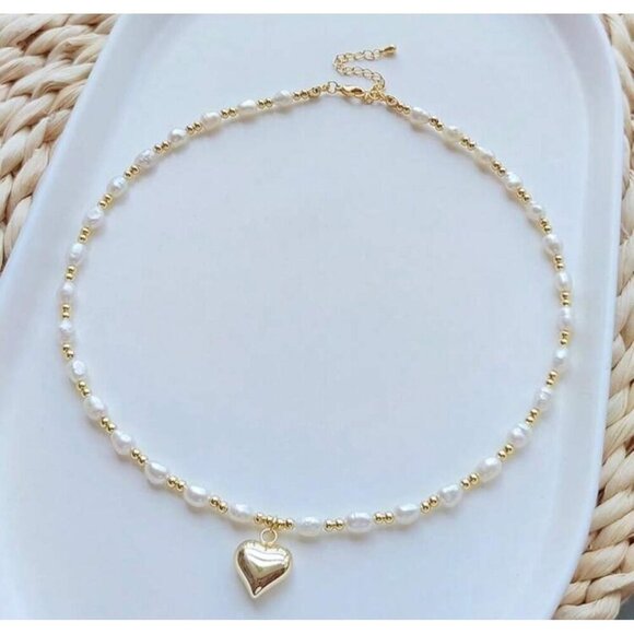 18K Gold Plated and Cultured Pearl Necklace - Picture 1 of 4